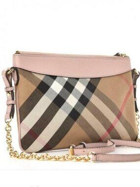 Burberry Pink Peyton Sequin House Check crossbody bag